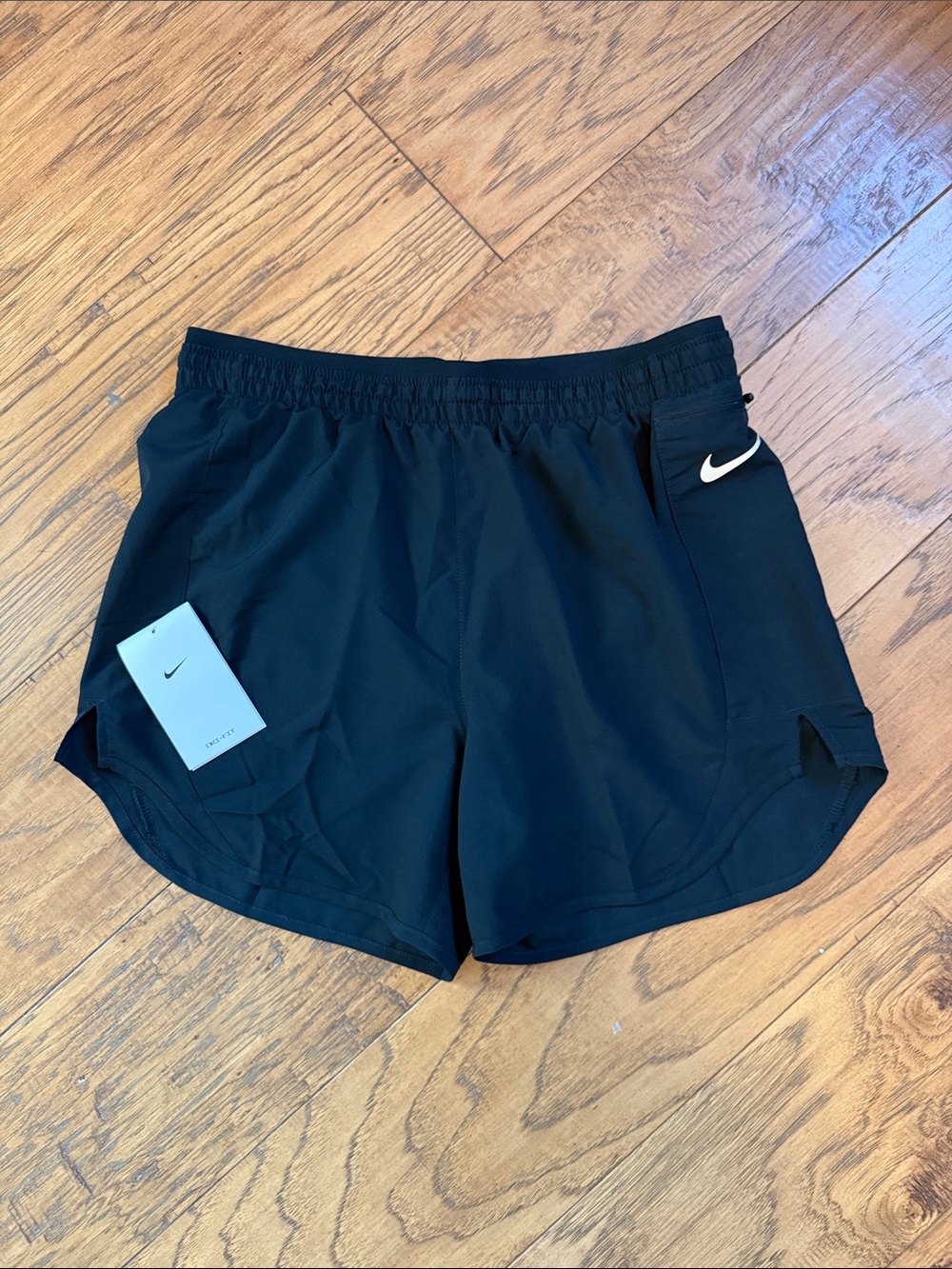 Nike Black Women’s Athletic Shorts with Silver Swoosh